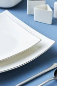 Square Bone Lucia 60 Parça 12 Kişilik Yemek Takımı Platin - 4