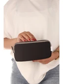 Relaxion Siyah İki Gözlü Krinkıl Kumaş Kalem Çantası Kalemlik (173) thumbnail 3