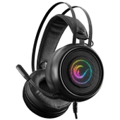 RAMPAGE SN-R8 VANDAL SİYAH USB 7.1 RAINBOW LED + SES KONTROLLÜ MİKROFONLU OYUNCU KULAKLIĞI RAMPAGE - 1