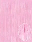 Soft Pembe Püsküllü Kapı Perdesi - Parti, Baby Shower, Cinsiyet Partisi 1x2 m - 1