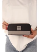 Relaxion Siyah İki Gözlü Krinkıl Kumaş Kalem Çantası Kalemlik (173) thumbnail 1