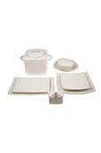 Square Bone Lucia 60 Parça 12 Kişilik Yemek Takımı Platin - 6