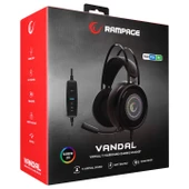RAMPAGE SN-R8 VANDAL SİYAH USB 7.1 RAINBOW LED + SES KONTROLLÜ MİKROFONLU OYUNCU KULAKLIĞI RAMPAGE - 9