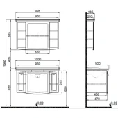 Kale Arte+ Banyo Dolabı Takımı 100 cm Parlak Beyaz (Krom Kulp) - 2