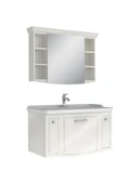 Kale Arte+ Banyo Dolabı Takımı 100 cm Parlak Beyaz (Krom Kulp) - 1