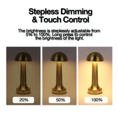 GOLD ALTIN MANTAR DESENLİ 3 RENK DOKUNMATİK MASA LAMBASI GOLD ŞARJLI AYARLANABİLİR MASA LAMBASI thumbnail 6