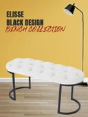 Elisse Siyah Metal Ayaklı Bench Puf thumbnail 7