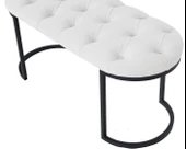 Elisse Siyah Metal Ayaklı Bench Puf thumbnail 12