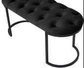 Elisse Siyah Metal Ayaklı Bench Puf thumbnail 6