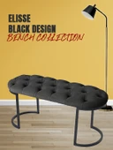 Elisse Siyah Metal Ayaklı Bench Puf thumbnail 1