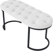 Elisse Siyah Metal Ayaklı Bench Puf thumbnail 11