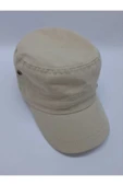 Kardelen Butik Denizli Kaliteli Vintage Askeri Tarz Metal Yıldızlı Şapka ( Unisex ) ( Bej Krem ) ( Arkadan Ayarlanabilir) - 4