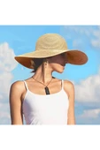 Kardelen Butik Denizli Lüx Hasır Plaj Şapkası , Katlanabilir Geniş Birim ( Çap 47 Cm, Içinde Daraltma Ipi Mevcuttur ) thumbnail 2