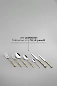 Nehir Lalezar Altın Sade 12 Kişilik 89 Parça Deri Kutulu Çatal Kaşık Bıçak Tk. thumbnail 5