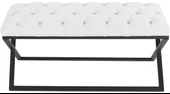 Varcera Siyah Çapraz Metal Ayaklı Bench Puf thumbnail 9