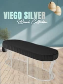 Viego Silver Striped Bench Puf thumbnail 1