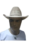 LONDONstore İnce bez kovboy fötr delikli şapka ipli yaz unisex kadın erkek yetişkin thumbnail 2