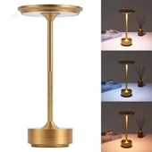 ŞIK MODEL GOLD İNCE TASARIM GÜÇLÜ IŞIK DÜZ MODEL 3 RENK IŞIK ŞARJLI DOKUNMATİK MASA LAMBASI IŞIK ŞİDDETİ AYARLANABİLİR thumbnail 1