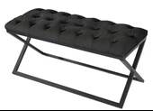 Varcera Siyah Çapraz Metal Ayaklı Bench Puf thumbnail 2