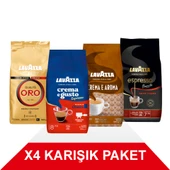 Qualità Oro + Crema e Gusto Classico + Crema E Aramo + Espresso Barista Gran Crema Çekirdek Kahve (1000gr) 4'Lü Paket - 1