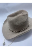 Kardelen Butik Denizli Batı Western Hasır Şapka ( Unisex ) ( Kahve ) - 3