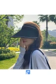 Kardelen Butik Denizli Uv Korumalı Katlanabilir Siperlik Koruyucu Güneş Tepesi Açık Vizör Siyah Şapkası thumbnail 4