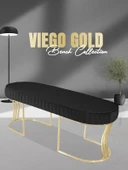 Viego Gold Striped Bench Puf thumbnail 1