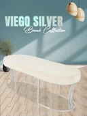 Viego Silver Striped Bench Puf thumbnail 5