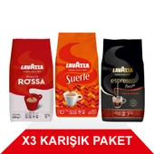 Qualità Rossa + Suerte + Espresso Barista Gran Crema Çekirdek Kahve (1000gr) 3'Lü Paket - 1
