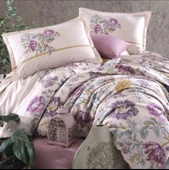 Clasy Ranforce Nevresim Takımı Çift Kişilik Mirante V1 Pembe thumbnail 3