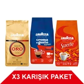 Qualità Oro + Crema e Gusto Classico + Suerte Çekirdek Kahve (1000gr) 3'Lü Paket - 1