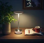 ŞIK MODEL GRİ GÜMÜŞ İNCE TASARIM GÜÇLÜ IŞIK DÜZ MODEL 3 RENK IŞIK ŞARJLI DOKUNMATİK MASA LAMBASI IŞIK ŞİDDETİ AYARLANABİLİR thumbnail 3