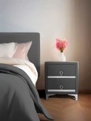 Doppia Linea Silver Komodin, İki Çekmeceli - 1