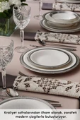 Royal Bone Kate 55 Parça 12 Kişilik Yemek Takımı Platin - 7