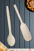 Doğal Şimşir Ağacı Ahşap Tahta Kaşık Spatula Seti Ağaç Kaşık (2li Set) Şmş-001 thumbnail 1