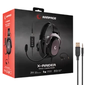 RAMPAGE RM-K88 X-RIDER USB 7.1 KUMANDALI PC+PS4+MOBILE SURROUND GAMING OYUNCU MİKROFONLU KULAKLIK RAMPAGE - 10
