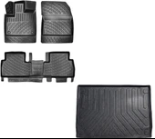 Peugeot Rifter 2019 Sonrası  3D Havuzlu Paspas (Katlanabilir Ön Yolcu Koltuğu)  + Demirli Bagaj Havuzu Set - 1