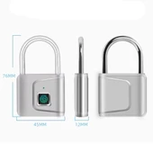 Anahtarsız Parmak İzi Güvenlik Kilidi Asma Kilit Şarjlı, parmak tanıma, akıllı biyometrik hırsızlık koruma kilidi, bagaj çantası, fitness stüdyosunda kilitli bölme, thumbnail 3