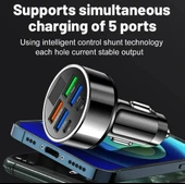 Dijital Ekran Araç Şarj Cihazı 4USB, Çift 3.1A, Süper Şarj, QC9.0 55W, Hızlı Şarj, PD, Cep Telefonu Şarj Cihazı, Araç Şarj Cihazı, thumbnail 4