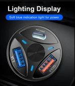 3 Çıkışlı, 2 USB,1 PD Hızlı Çakmaklık Şarj Seti, 55W, Type-c, Siyah thumbnail 5