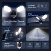 TP-Link Tapo C720 QHD 2K 4MP Projektör Işıklı Yapay Zeka Destekli Dış Mekan Wİ-Fİ Güvenlik Kamerası - 2