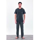 Estiva %100 Pamuk İnterlok Kısa Kol Erkek Pijama Takım thumbnail 1