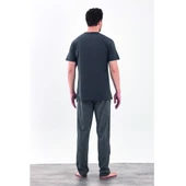 Estiva %100 Pamuk İnterlok Kısa Kol Erkek Pijama Takım thumbnail 7