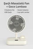SMAYLİNG USB Masa Fanı Sessiz 5 Kademeli Mini Fan Gece Lambalı Taşınabilir Masaüstü Fan - 3