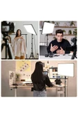 SMAYLİNG Kare Soft Işık Profosyonel Led Panel Makeup Fotoğraf Video Çekim Işığı Güçlendirilmiş Tripod 2.10 Cm - 5