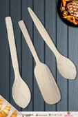 Doğal Şimşir Ağacı Ahşap Tahta Kaşık Spatula Seti Ağaç Kaşık (3lü Set) Şmş-05 - 1