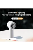 SMAYLİNG Taşınabilir Mini El Fanı, Şarjlı, 3 Kademeli Rüzgar, Masa/El Tipi, Beyaz, Sessiz ve Kompakt - 4