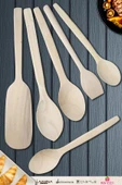 Doğal Şimşir Ağacı Ahşap Tahta Kaşık Spatula Seti Ağaç Kaşık (6lı Set) - 1