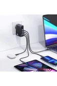 SMAYLİNG 100W GaN Hızlı Şarj Adaptörü | 3x USB-C + 1x USB-A | Laptop MacBook Telefon Uyumlu - 3