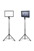 SMAYLİNG Kare Soft Işık Profosyonel Led Panel Makeup Fotoğraf Video Çekim Işığı Güçlendirilmiş Tripod 2.10 Cm - 1